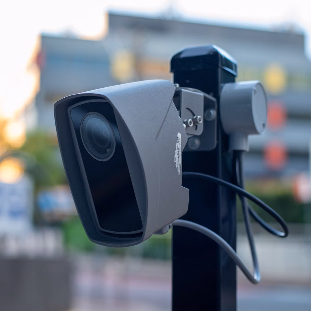 Parkezi ANPR camera installed at a car park entry point.